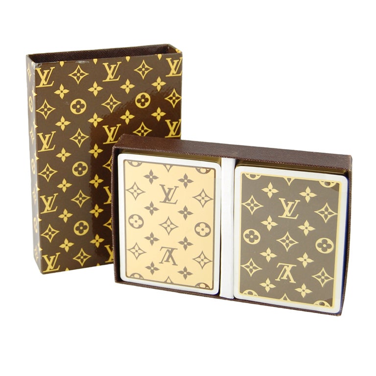 Vintage Louis Vuitton Monogram Playing Cards Set For Sale at