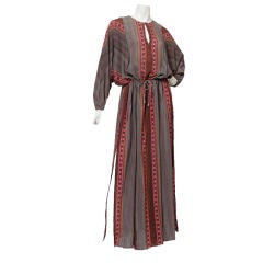 1970s Basile Silk Caftan-Style Dress