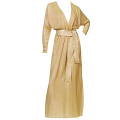 1970s Bill Tice Golden Metallic Gown