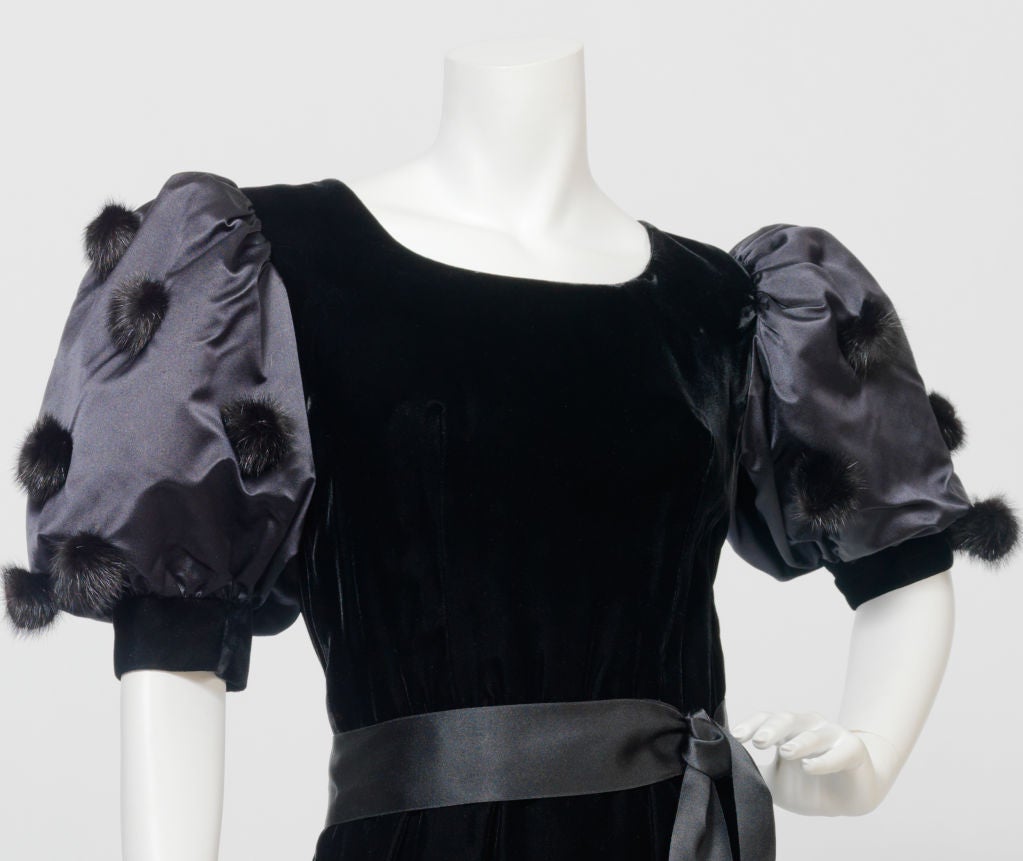1980s Givenchy Silk Velvet Evening Dress