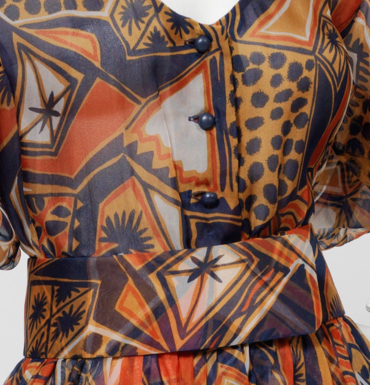 1970s Saint Laurent Rive Gauche Semi-Sheer Gown For Sale 1