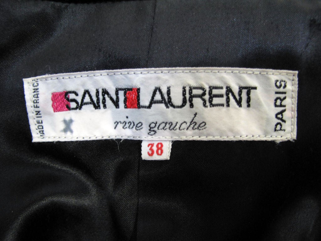 Women's Saint Laurent Rive Gauche Navy Blazer For Sale