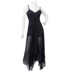 Gianni Versace Sexy Sheer Black Evening Dress
