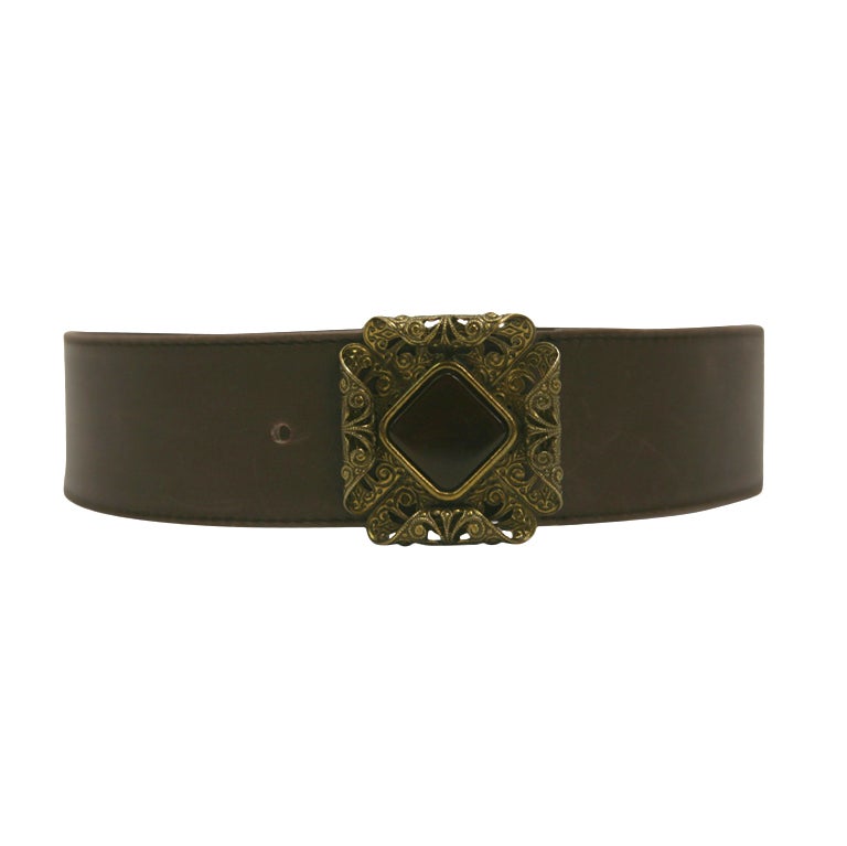 1960's  Gucci brown leather belt For Sale