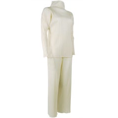 Retro Issey Miyake Pleats Please Cream Ensemble