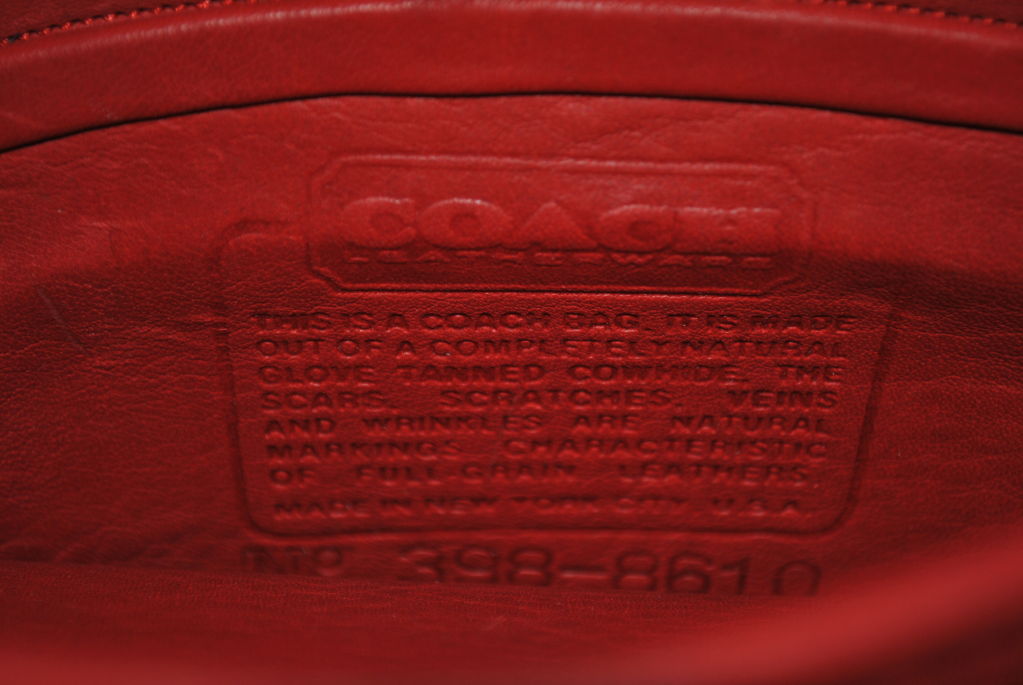 Vintage Red Leather Coach Purse Shoulder Bag For Sale 3