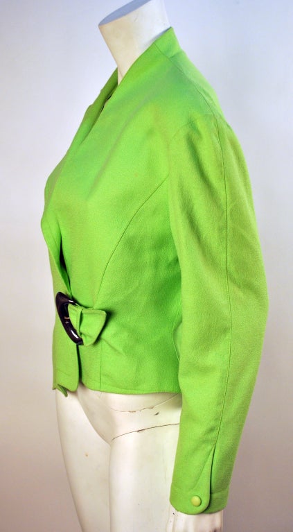Women's Circa 1980's Thierry Mugler Asymmetrical Neon Jacket Paris For Sale