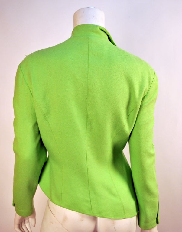 Circa 1980's Thierry Mugler Asymmetrical Neon Jacket Paris For Sale 2