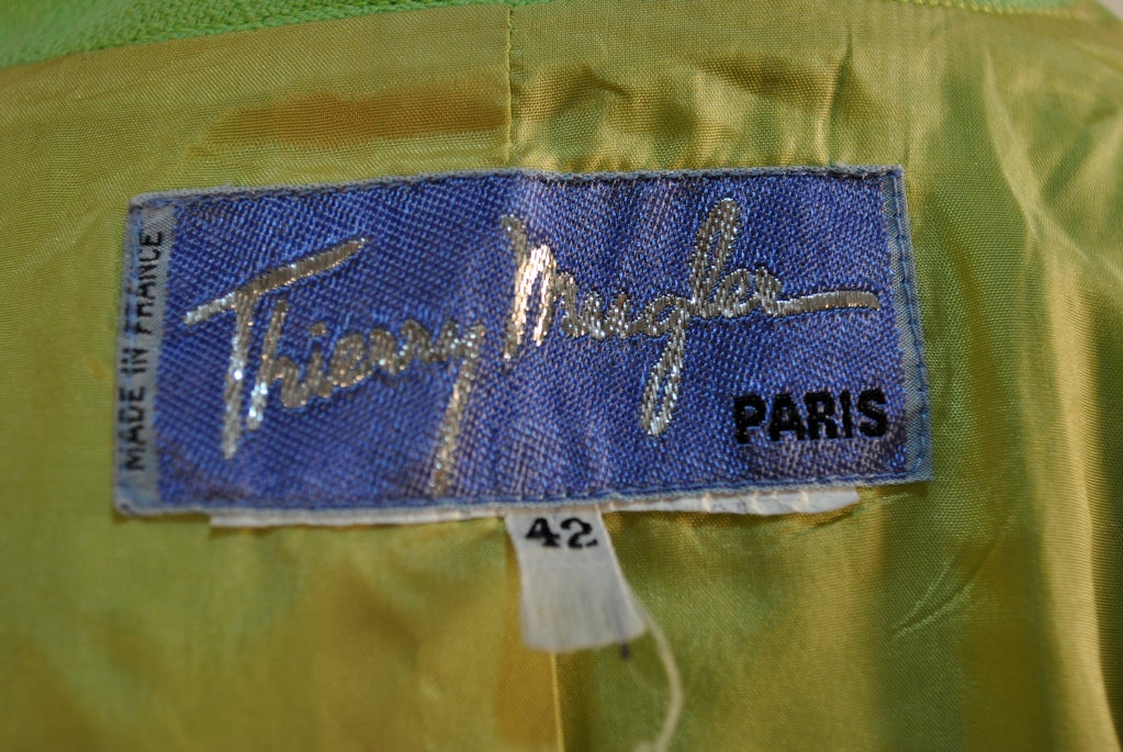 Circa 1980's Thierry Mugler Asymmetrical Neon Jacket Paris For Sale 4