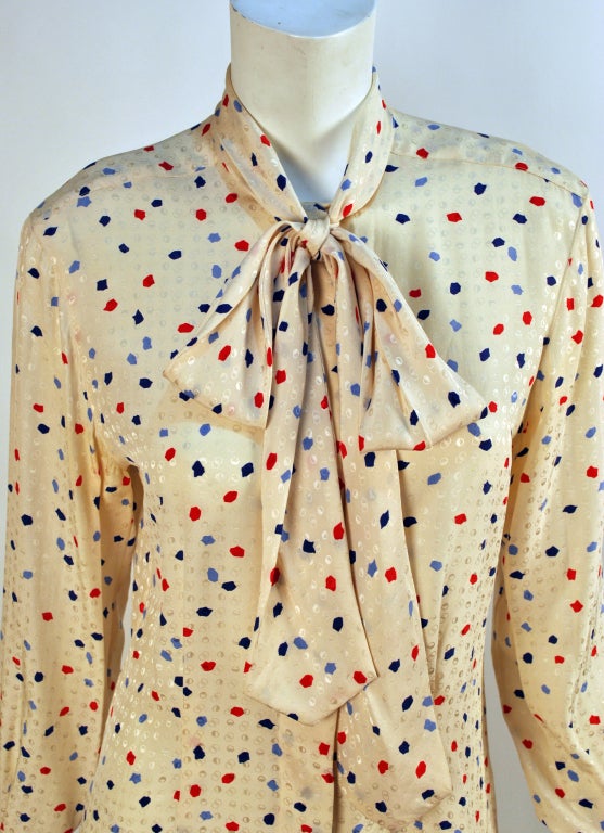 Small 1980s Christian Dior Separates Silk Blouse