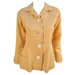 Vintage Geoffrey Beene camel coloured linen suit jacket