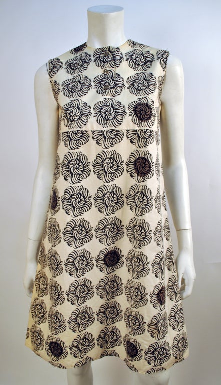 Dated 1963 Marimekko Printed Shift Dress Finland Small