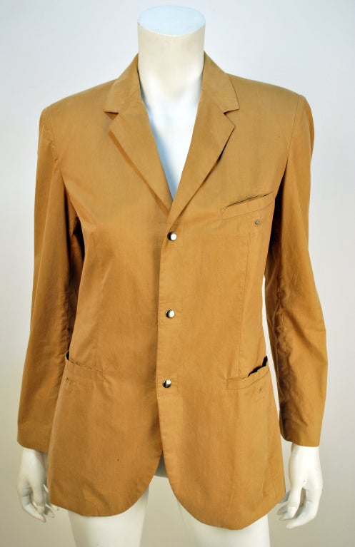 Vintage Jean paul Gaultier camel cotton metal button jacket