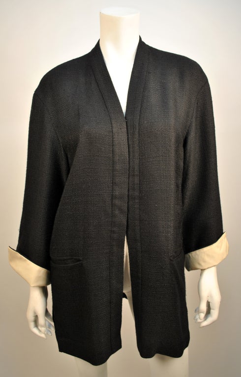 Vintage Gianfranco Ferre black & creme kimono jacket