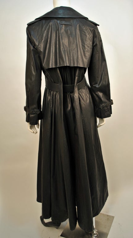 Jean Paul Gaultier 'FEMME' black maxi length trench coat For Sale 1