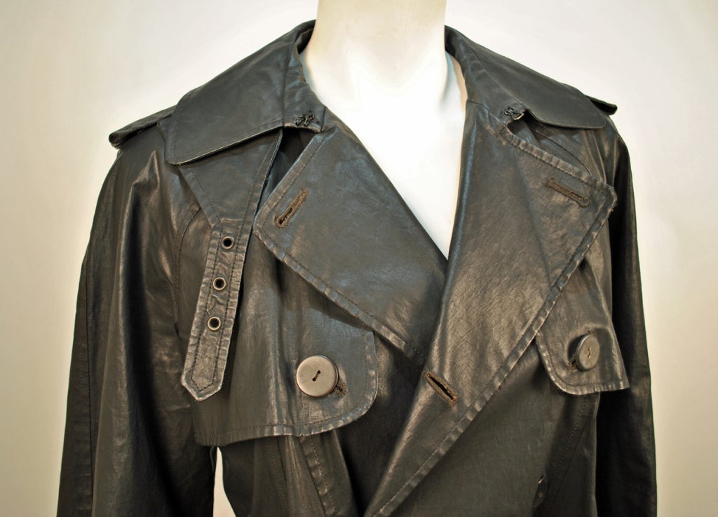 Jean Paul Gaultier 'FEMME' black maxi length trench coat For Sale 2