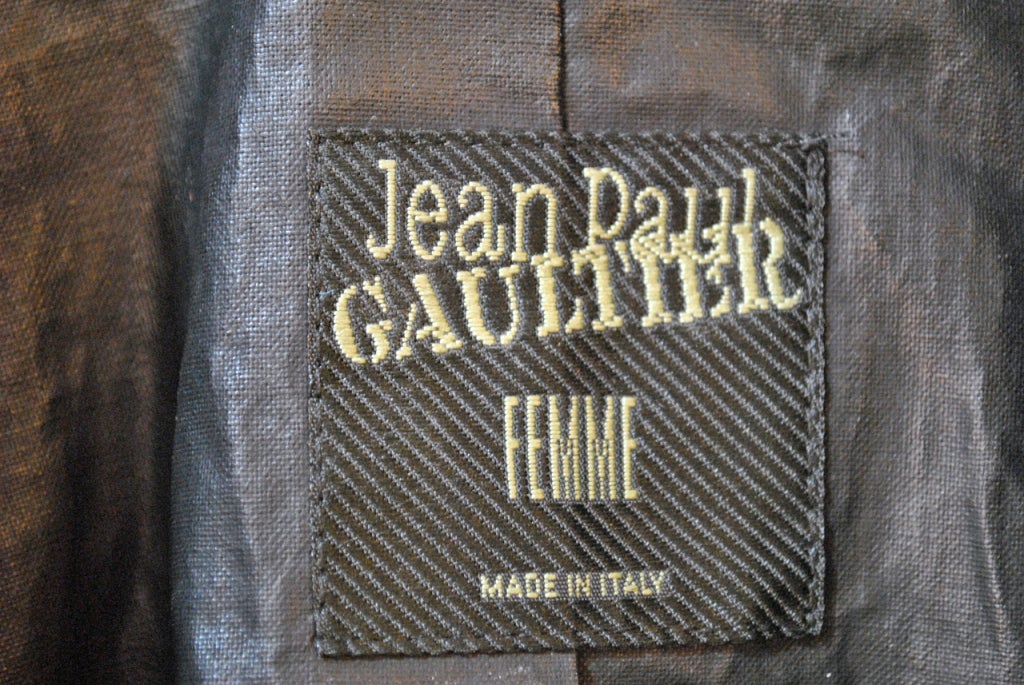 Jean Paul Gaultier 'FEMME' black maxi length trench coat For Sale 3