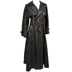 Vintage Jean Paul Gaultier 'FEMME' black maxi length trench coat