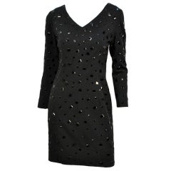 Vintage Givenchy black scattered prism wool knit dress