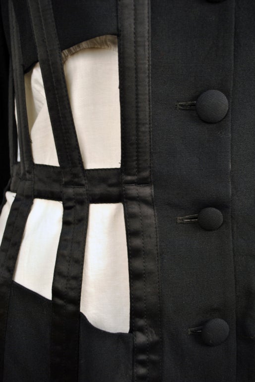 Vintage Jean Paul Gaultier cut out corset cage blazer For Sale 3