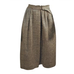 Vintage Cerruti heather grey tweed knit wrap skirt