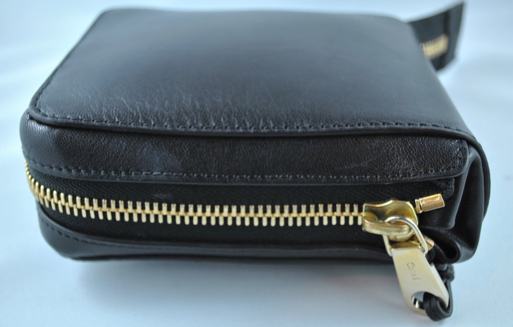 Chloe Jet Black Leather Tote Shopper Handbag For Sale 1