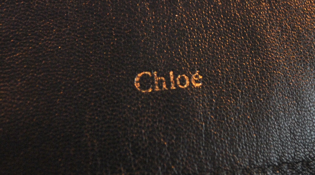 Chloe Jet Black Leather Tote Shopper Handbag For Sale 3
