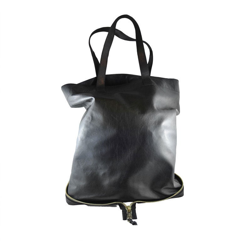 Chloe Jet Black Leather Tote Shopper Handbag For Sale