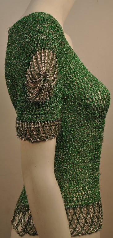 Women's Loris Azzaro Vintage Knit and Chain Disco Era Sweater Rare For Sale