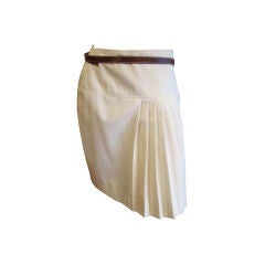 Vintage 1980's Gucci Pleated Wool Skirt w/ Belt
