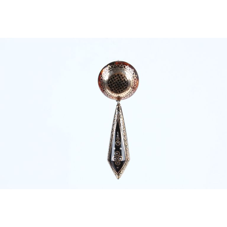 Mid Victorian Pique-work Drop Earrings