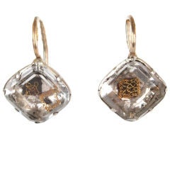 Georgian White-Sapphire and Rose Gold Earrings