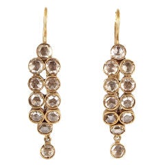 Italian Diamond Earrings in 18k Gold Collet Setting