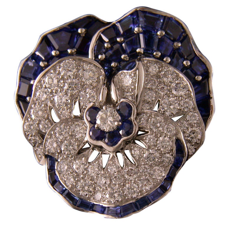 Oscar Heyman Collection Pansy Pin for Shreve, Crump & Low For Sale