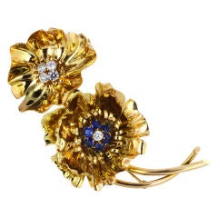 VAN CLEEF & ARPELS Delightful Vintage Poppy Flower Brooch