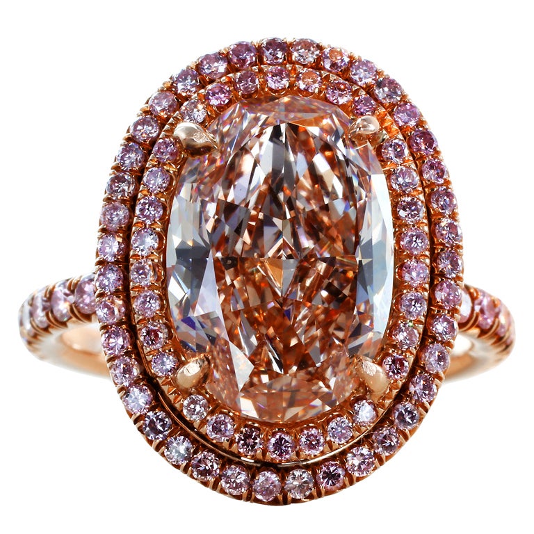 Striking Fancy Brownish Pink Diamond Ring