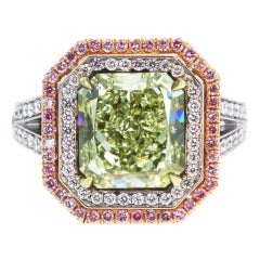 Unique Fancy Yellow-Green Diamond Ring