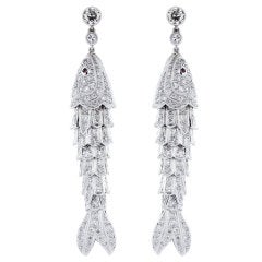 Delightful Diamond Fish Earrings
