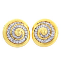 Vintage DAVID WEBB Elegant Pin Wheel Earrings