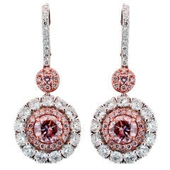 Exceptionally Rare Natural Fancy Intense Pink Diamond Drops