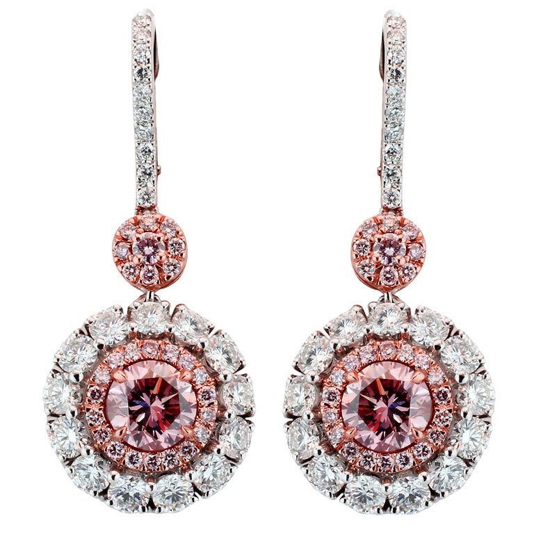 Exceptionally Rare Natural Fancy Intense Pink Diamond Drops at 1stdibs