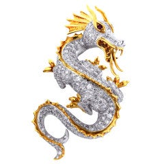 Vintage McTEIGUE Diamond Dragon Pin
