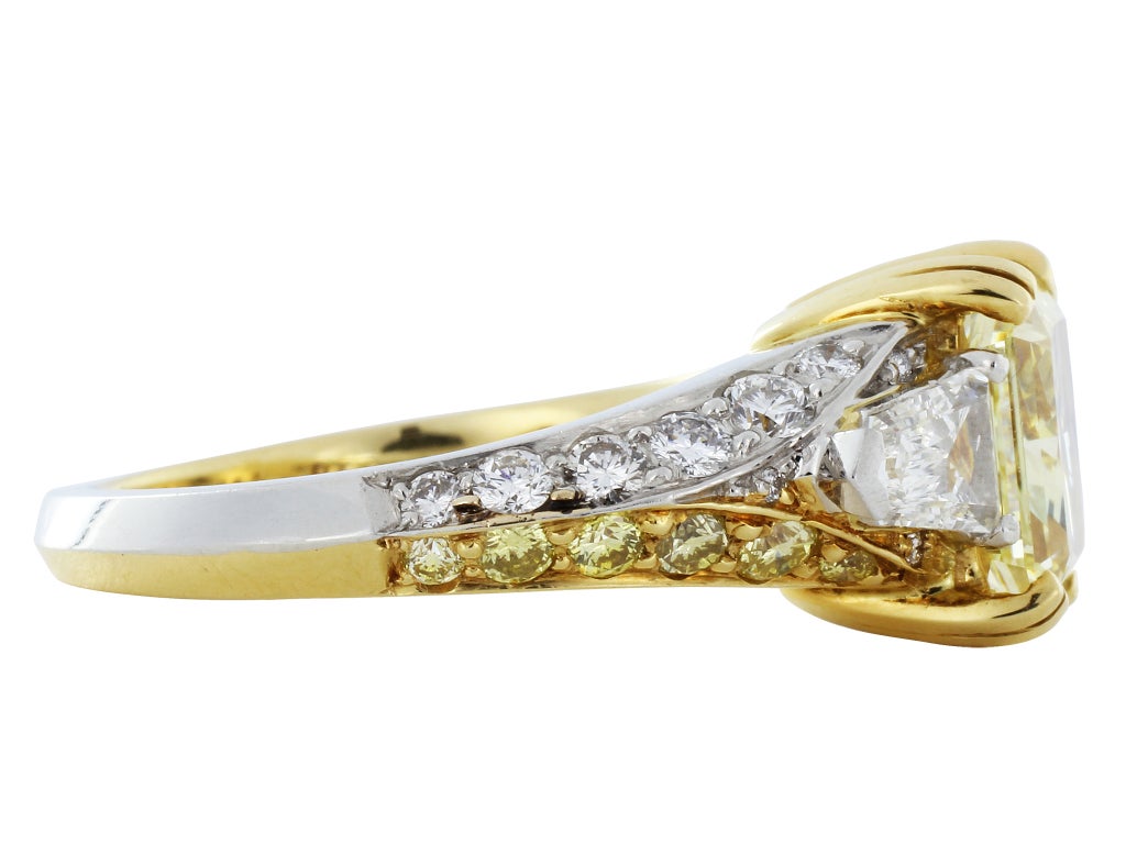 Unique 2.16ct Fancy Yellow Diamond Ring