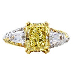 Unique 2.16ct Fancy Yellow Diamond Ring