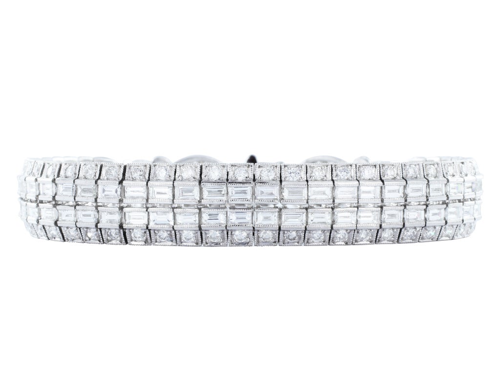 Diamond Buckle Platinum Bracelet