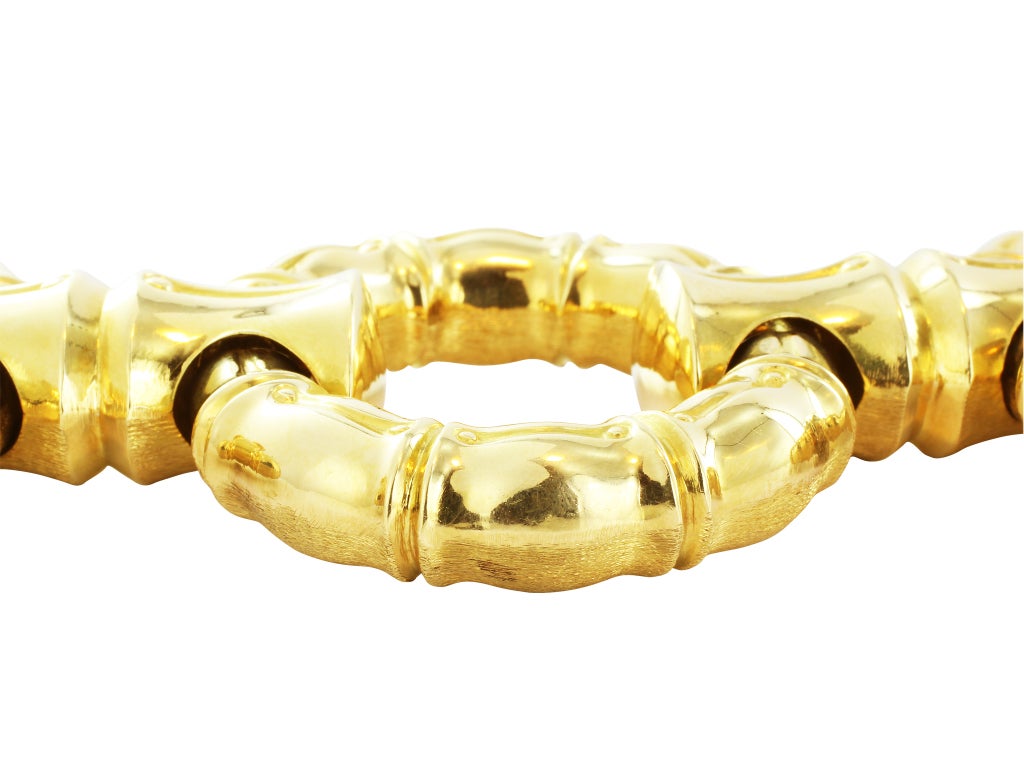 Women's Wide  Bamboo Gold  Bracelet