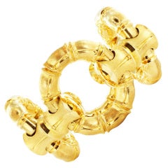 Wide  Bamboo Gold  Bracelet