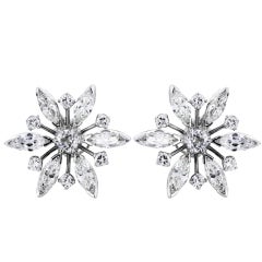 5ctw Diamond Snowflake Earrings