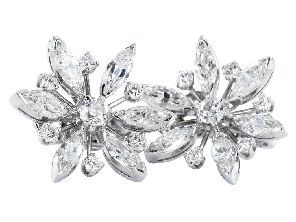 5ctw Diamond Snowflake Earrings