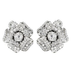 OSCAR HEYMAN  Diamond Flower Earrings